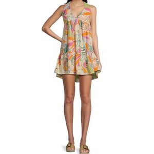Rip Curl Pink and Orange Mini Dress with A-line Silhouette